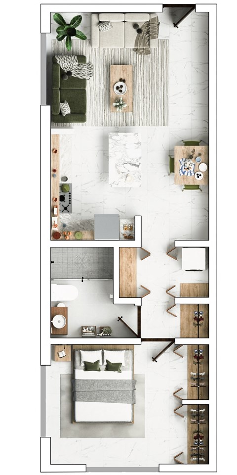 A series of images showing different rooms and furniture layouts.